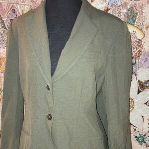 Jones New York Classic Green Blazer & Skirt Suit